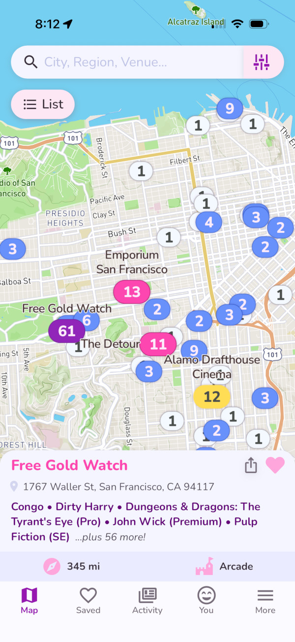 Pinball Map map screenshot